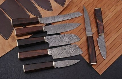 7”PC's Hand Forged Damascus Steel Chef Knife Kitchen Knives Set