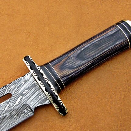 Damascus Bowie knives Handle Material Black Sheet Overall 12 Inch