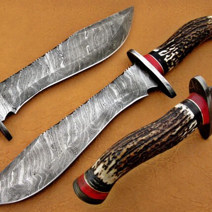 Damascus Steel Blade Bowie knife overall 15 Inch