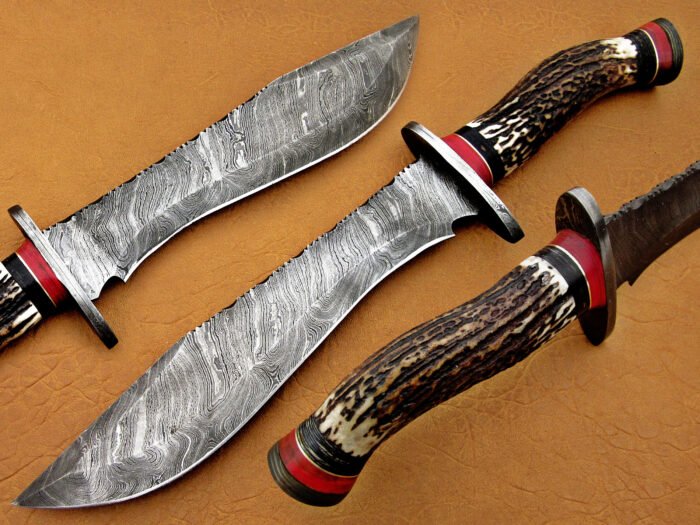 Damascus Steel Blade Bowie knife overall 15 Inch