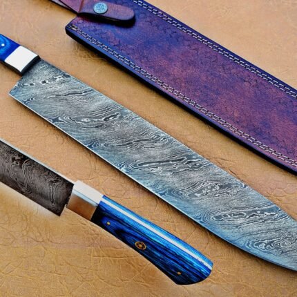 Damascus Steel Blade Bowie kinfe Overall 15 Inch