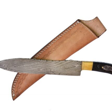 Custom Handmade Chef knife (with Genuine Leather Sheath)