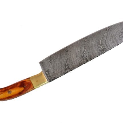Handmade Outdoor Damascus Hunting Knife (with Genuine Leather Sheath)