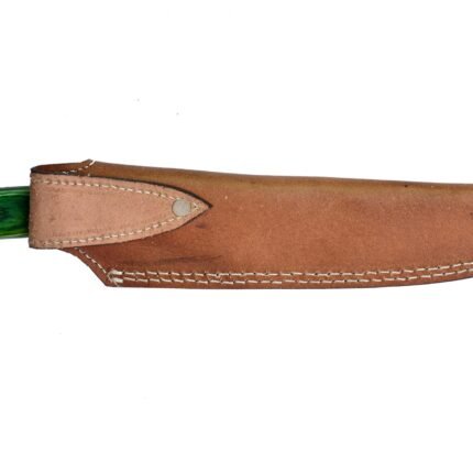 Outdoor Damascus Hunting Knife With Leather Sheath