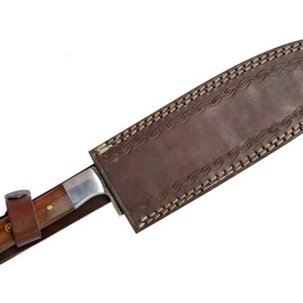 Outdoor Damascus Hunting Knife (with Genuine Leather Sheath)