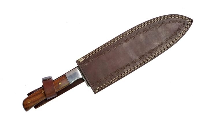 Outdoor Damascus Hunting Knife (with Genuine Leather Sheath)