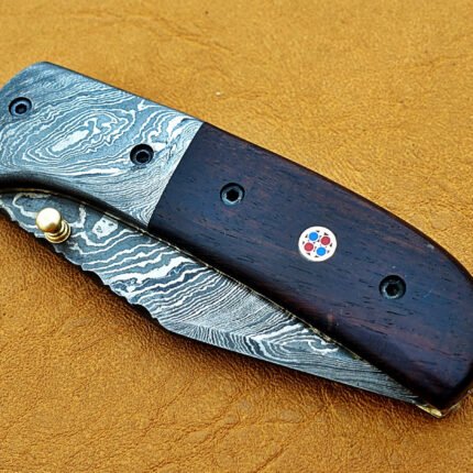 Damascus Steel Blade Folding Knifes 7.5 INCH