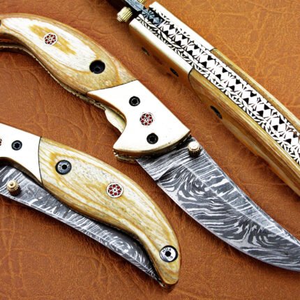 Damascus Folding Knife Steel Blade