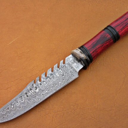 Damascus Steel Bowie Knife overall 9 Inch