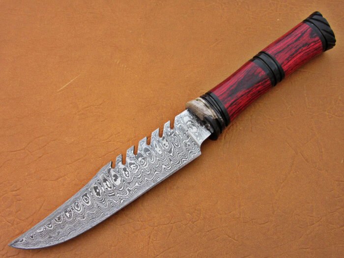 Damascus Steel Bowie Knife overall 9 Inch