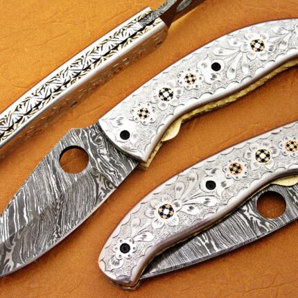 Damascus Folding Knife Overall 8 INCHS