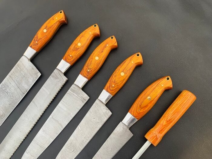 Set of 6 Damascus Handmade Knives
