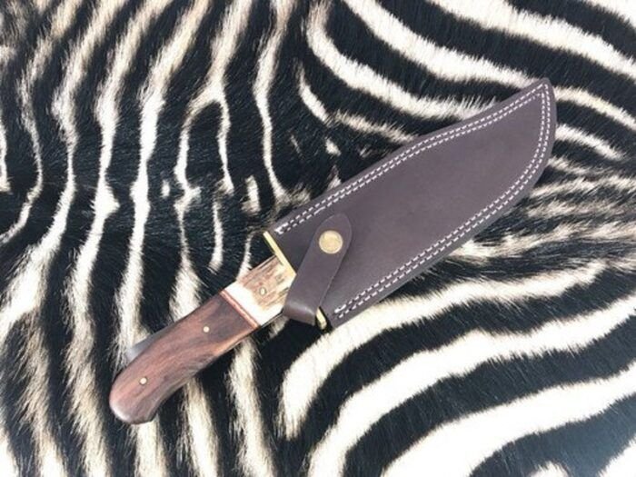 Custom Made Steel Bowie Knife-Wood Handle