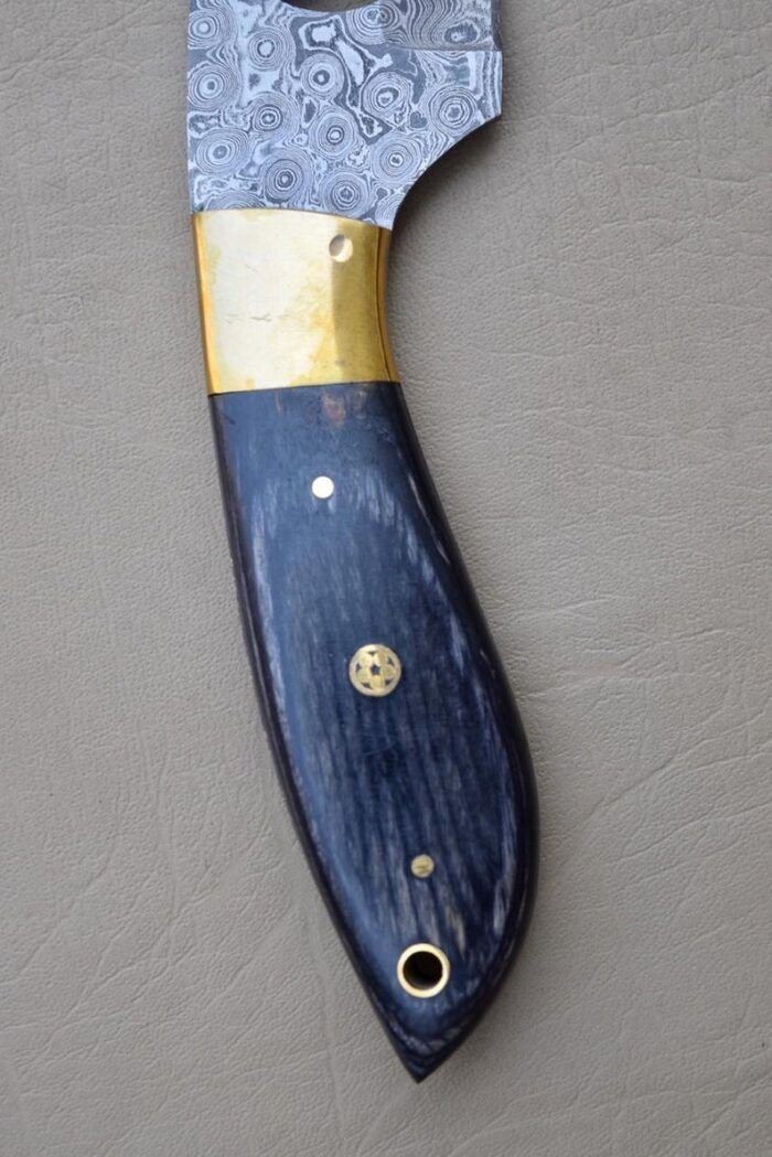 Handmade Damascus Skinner knife With Leather Sheath