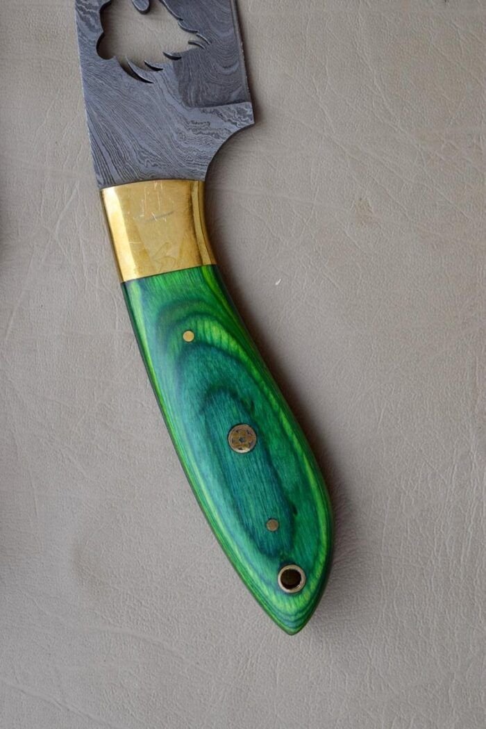 Handmade Damascus Skinner knife With Leather Sheath Christmas Present