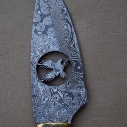 Handmade Damascus Skinner knife With Leather Sheath