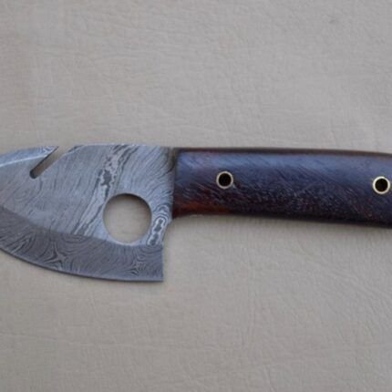 Handmade Damascus skinner knife with leather sheath Christmas present