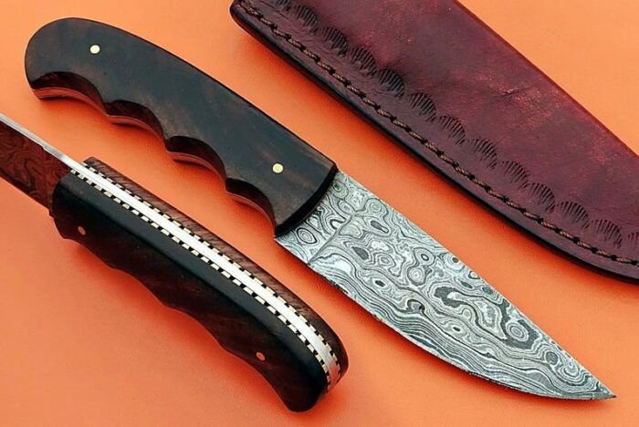 Custom handmade Damascus skinner knife