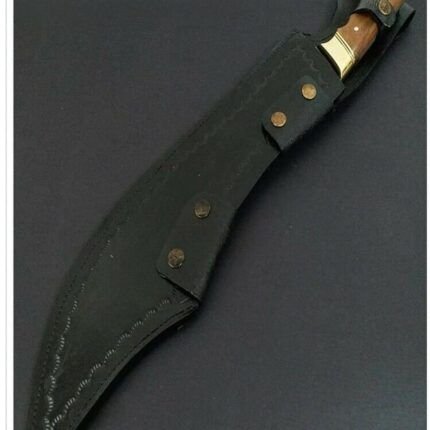 Amazing Damascus Kukri Knife With Leather Sheath