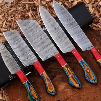 Handmade Damascus Kitchen Chef Knife Set