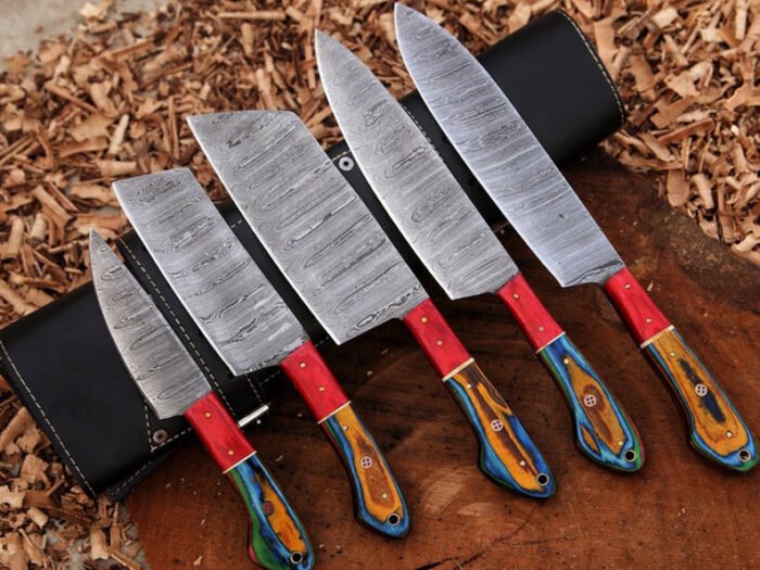 Handmade Damascus Kitchen Chef Knife Set