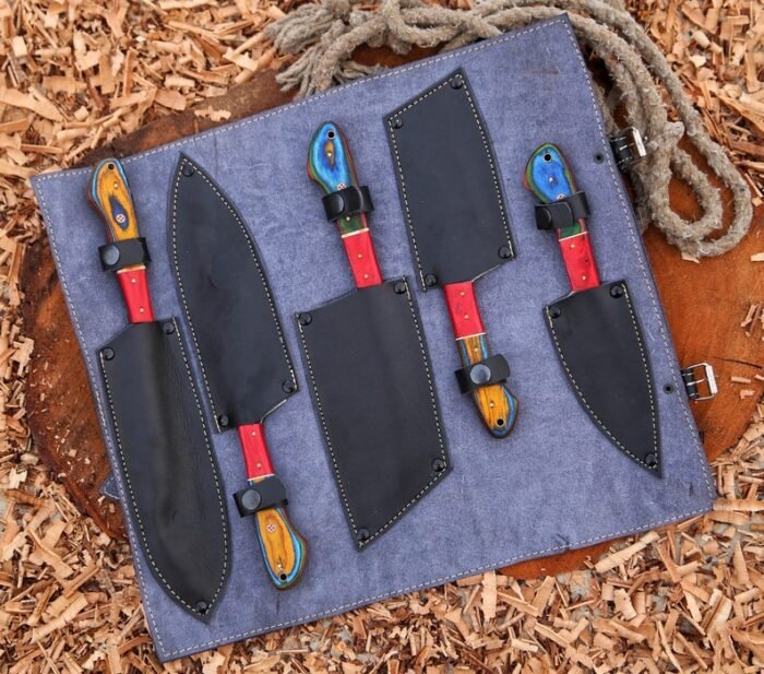 Handmade Damascus Kitchen Chef Knife Set