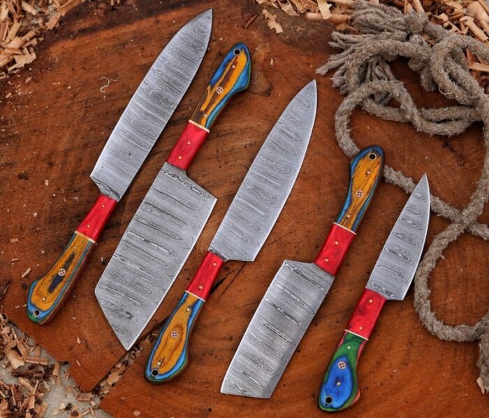 Handmade Damascus Kitchen Chef Knife Set