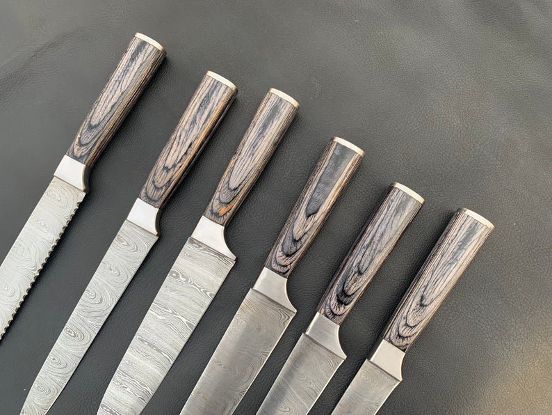 Damascus Steel Kitchen Knives Set of 5