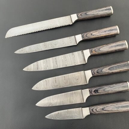 Damascus Steel Kitchen Knives Set of 5