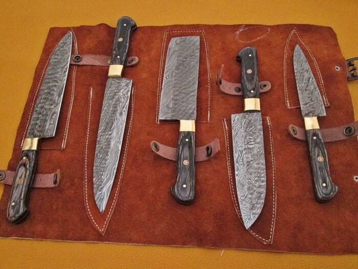 Handmade Damascus Steel Kitchen Knife Set of 5