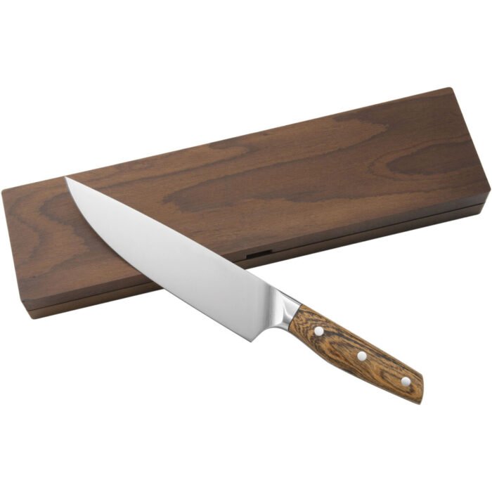 8-Inch Brown Handel Chef Knife - Steel