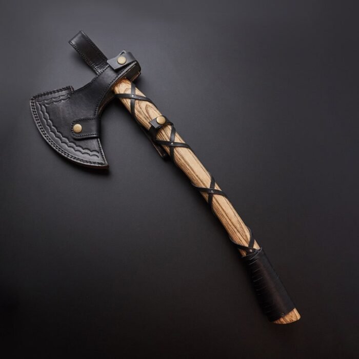 Damascus Steel Viking Axe with Rose Wood Shaft