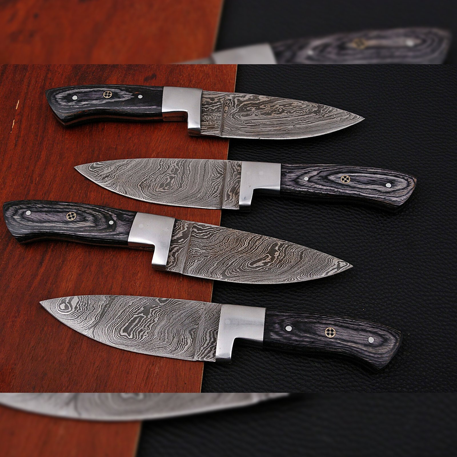 Damascus Steak Knives Set of 4