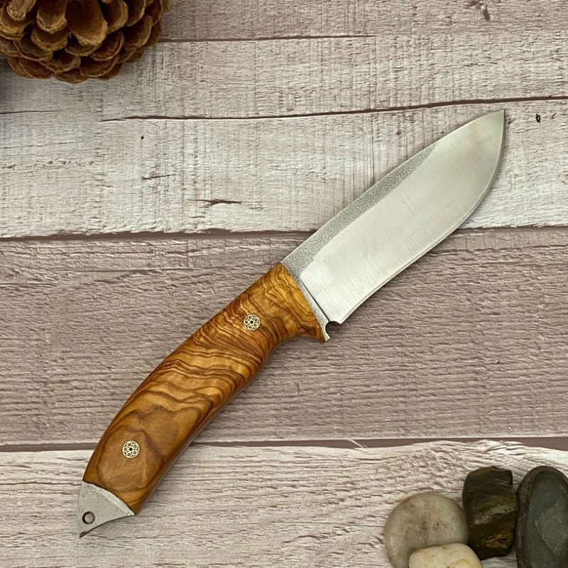 Camping Knife with Personalized Olive Handle