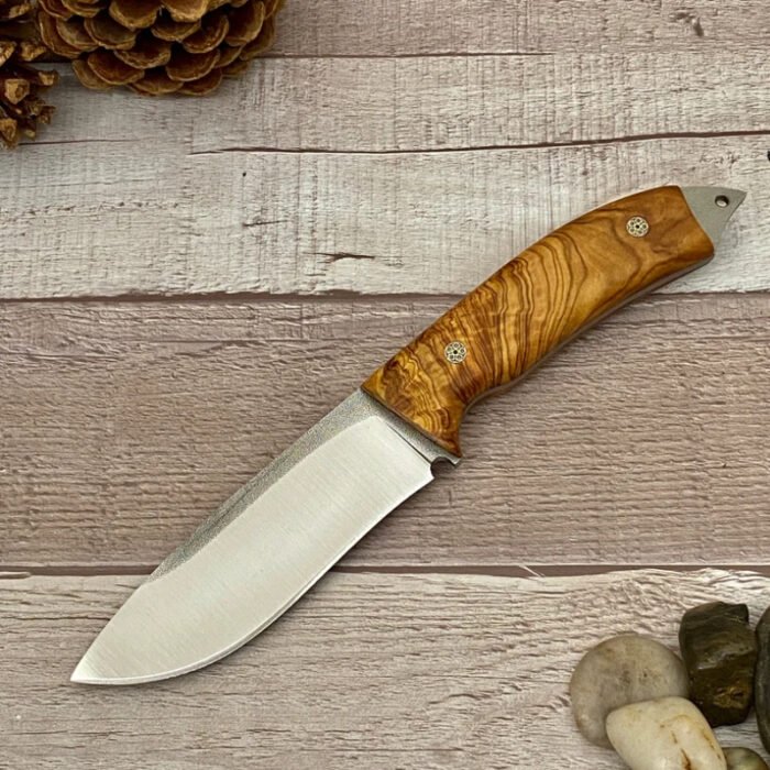 Camping Knife with Personalized Olive Handle