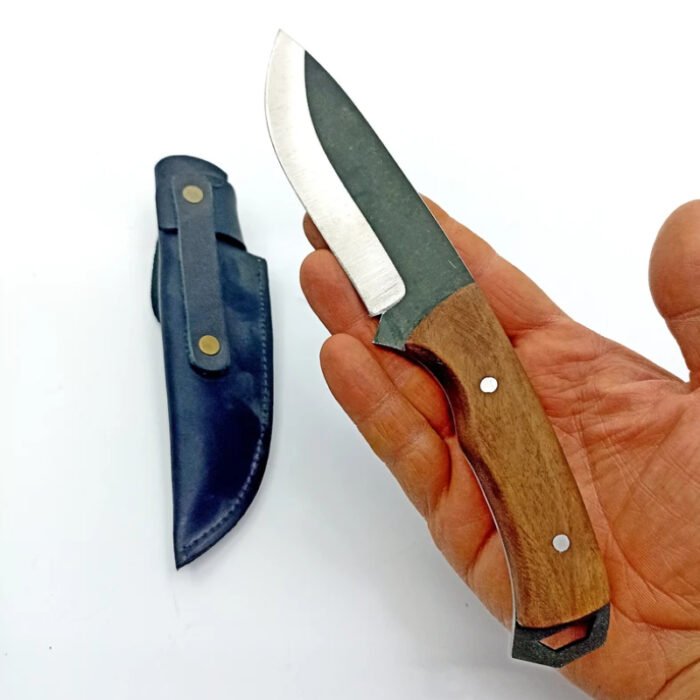 Fine Edge Fixed Blade Wooden Handle Camping Knife