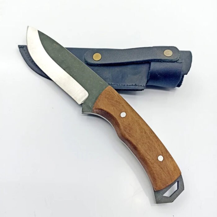 Fine Edge Fixed Blade Wooden Handle Camping Knife