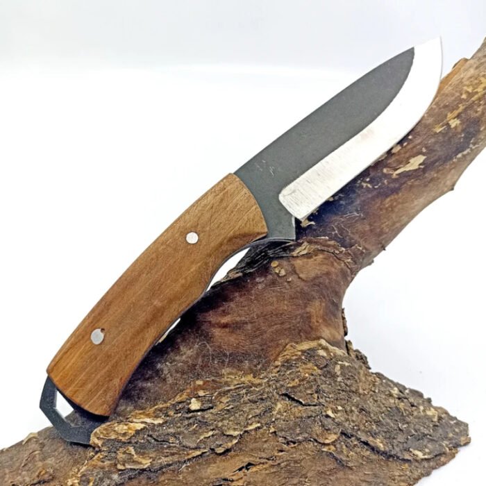 Fine Edge Fixed Blade Wooden Handle Camping Knife