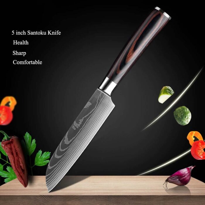 Damascus Chef knife 1-10 Pcs Set Kitchen Knives