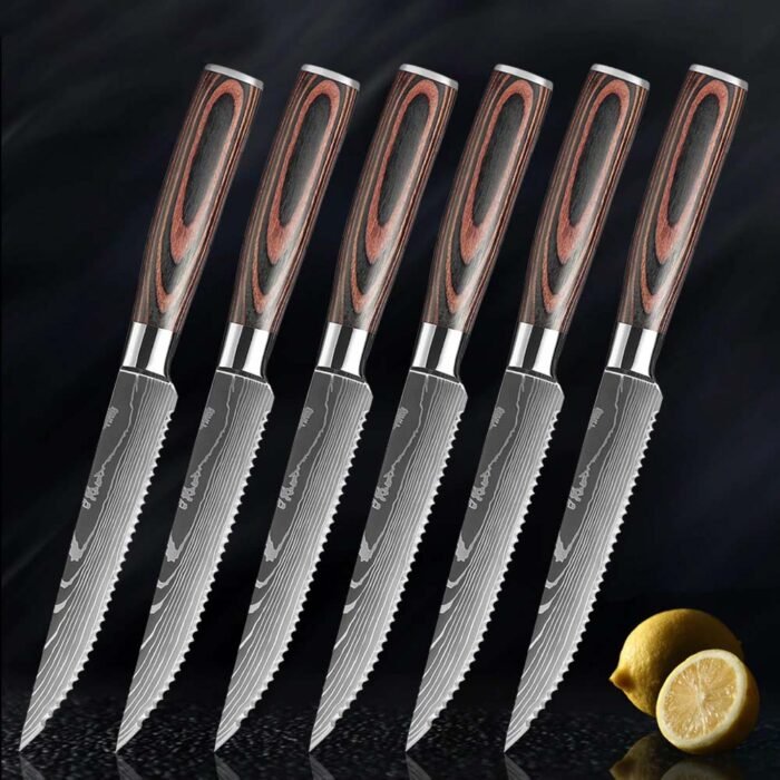 Damascus Chef knife 1-10 Pcs Set Kitchen Knives