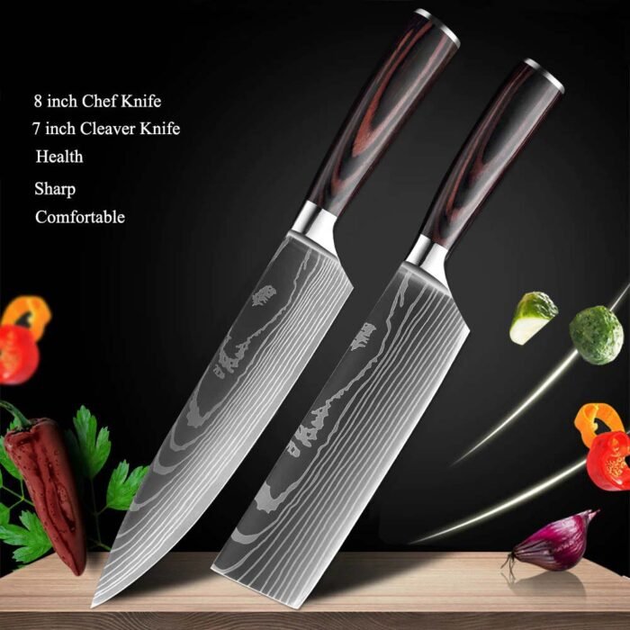 Damascus Chef knife 1-10 Pcs Set Kitchen Knives