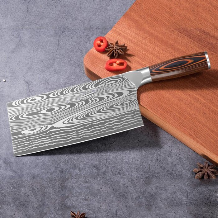 Hand-Forged Damascus Steel Wooden Handle Cleaver