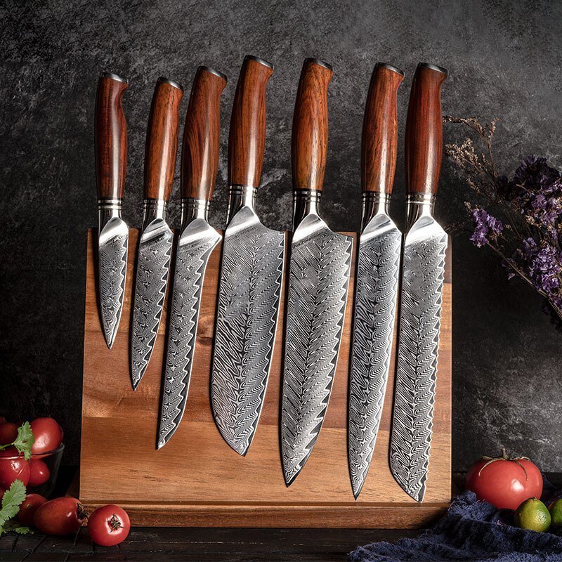 Kitchen Knives Set 7 PCS Damascus Steel- Chef Knife Sets