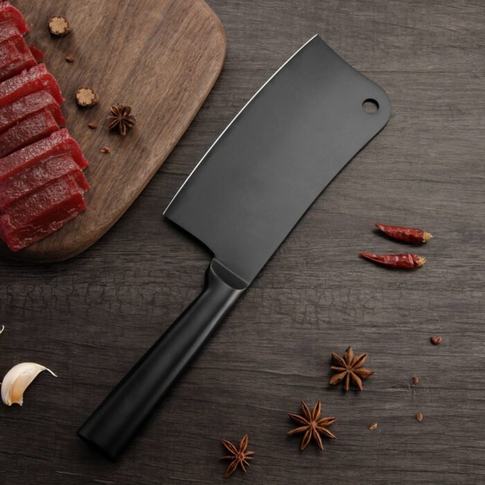 8pcs Stainless Steel Kitchen Knives-Non-stick Black Blade