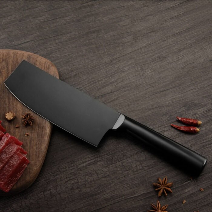 8pcs Stainless Steel Kitchen Knives-Non-stick Black Blade