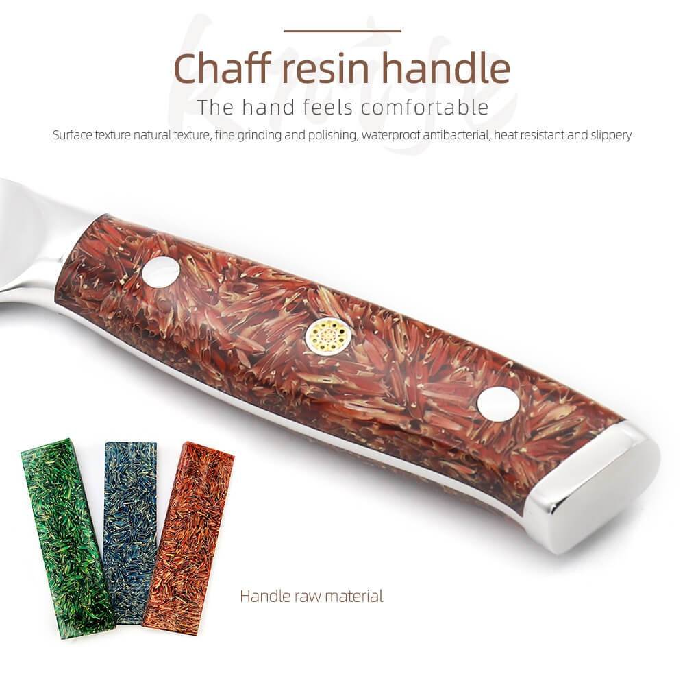 8” Damascus Kitchen Knives, Chaff Resin Handle