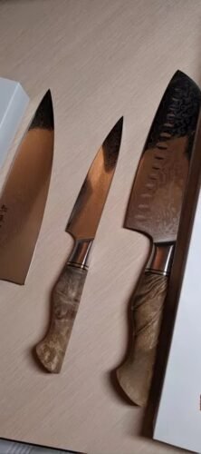Professional Raindrop Damascus Chef Knives Set - 5 Pcs. photo review