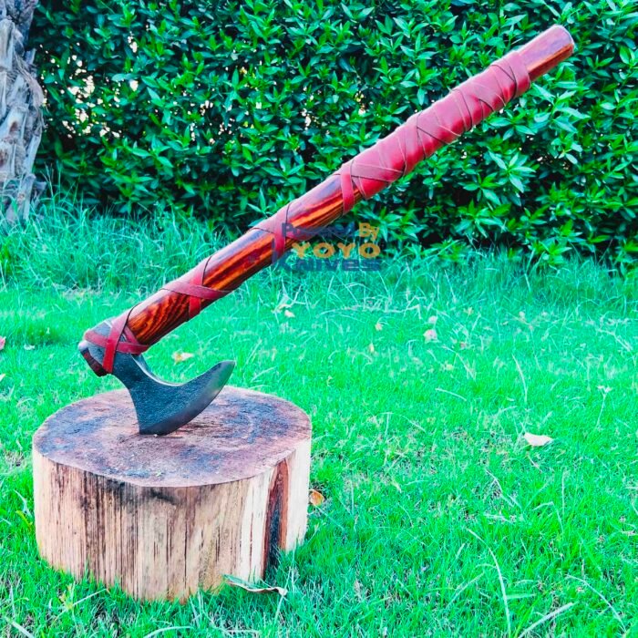 Custom Made RAGNAR Viking Axe With Leather Handle