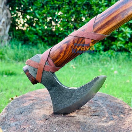 Custom Made RAGNAR Viking Axe With Leather Handle
