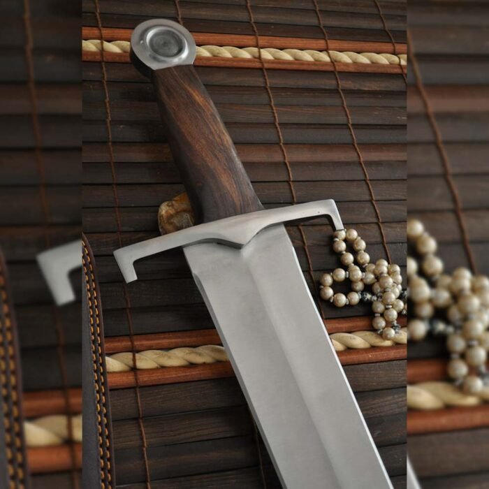 Long Handmade Hunting Knife with Leather Sheath 34 inches